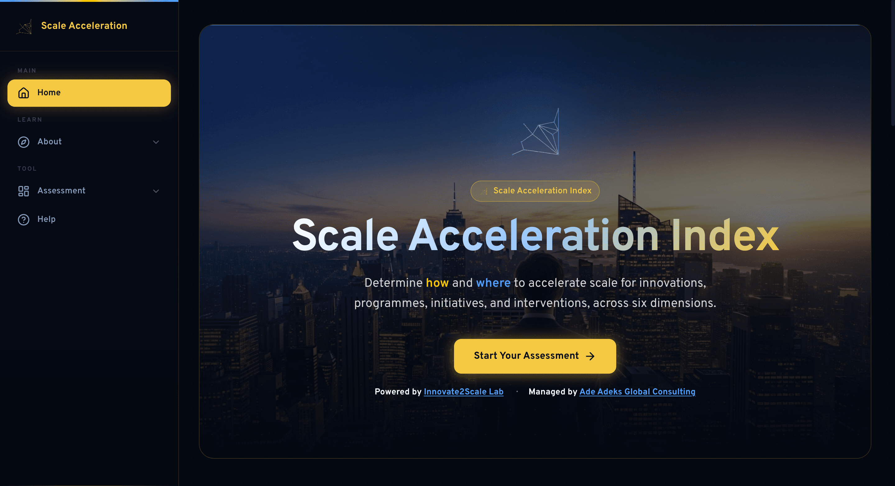 The Scale Acceleration Index dashboard